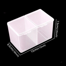 2Compartments Portable Storage Box Nail Accessoires Cotton Pad Container Storage