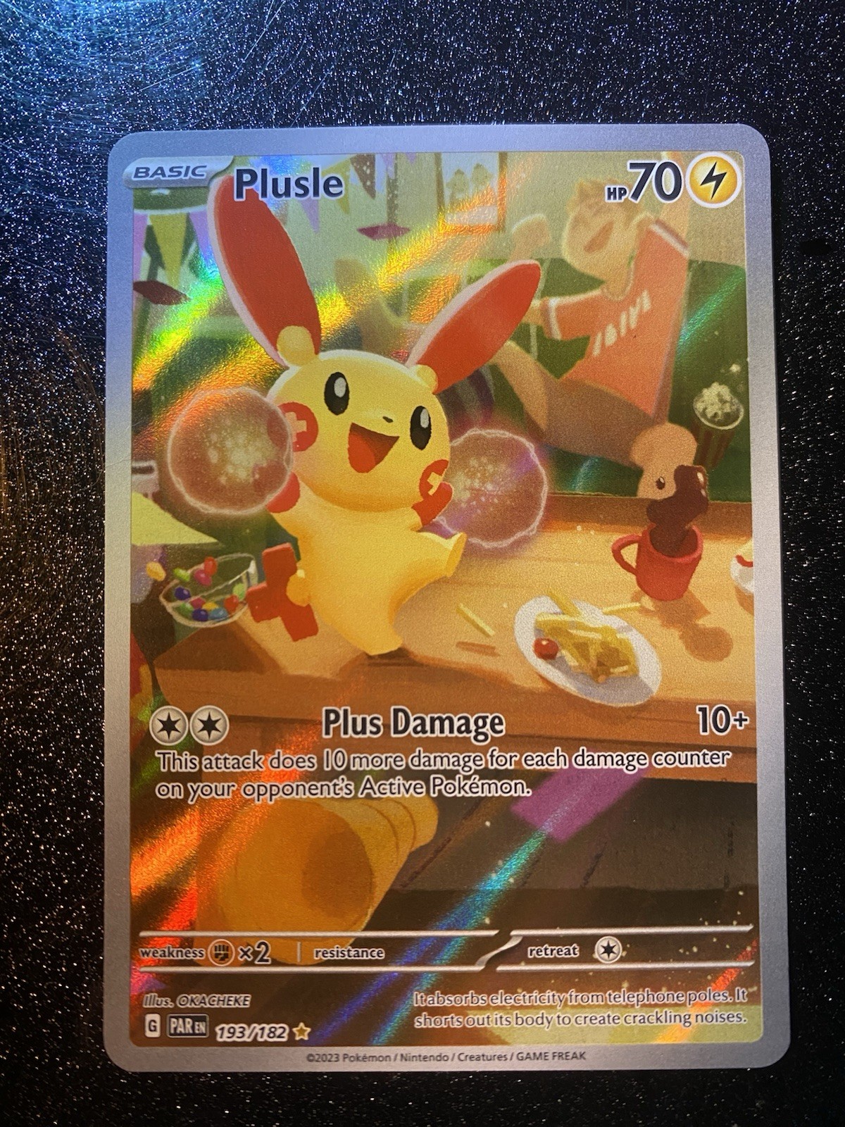 Pokémon TCG Plusle Illustration Rare Card 193/182 Sv04: Paradox Rift NM