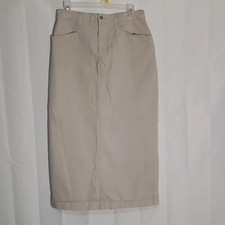 Vintage 90's Y2K 100 Cotton Beige Denim Maxi Skirt Neutral 12 Western Cowgirl