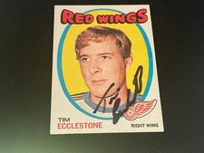 autographed 1971-72 Topps card of TIM ECCLESTONE. deceased 2024