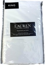 King Size Pillowcases Set - 300 Thread Count, 100 Cotton, White Sateen Finish