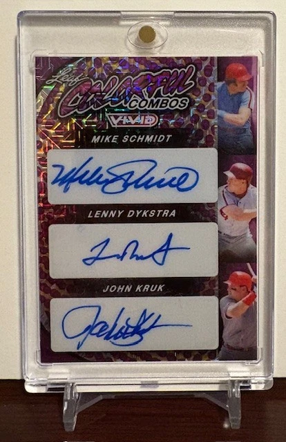 Philadelphia Phillies Triple Autograph #/2 Mike Schmidt Lenny Dykstra John Kruk