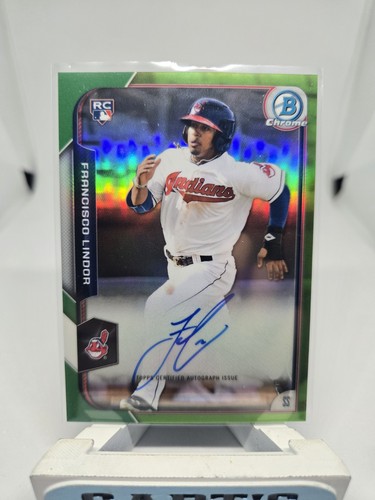 Francisco Lindor [Green Refractor] #FL 2015 Bowman Chrome Autograph Rookies card