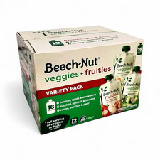 Beech-Nut Veggies  Fruities Stage 2 Baby Food Pouch, 3.5 oz Variety - 18 Pack