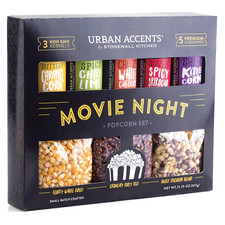 Movie Night Popcorn Gift Set – Includes 3 Gourmet Popcorn Kernel Varieties & 5 F