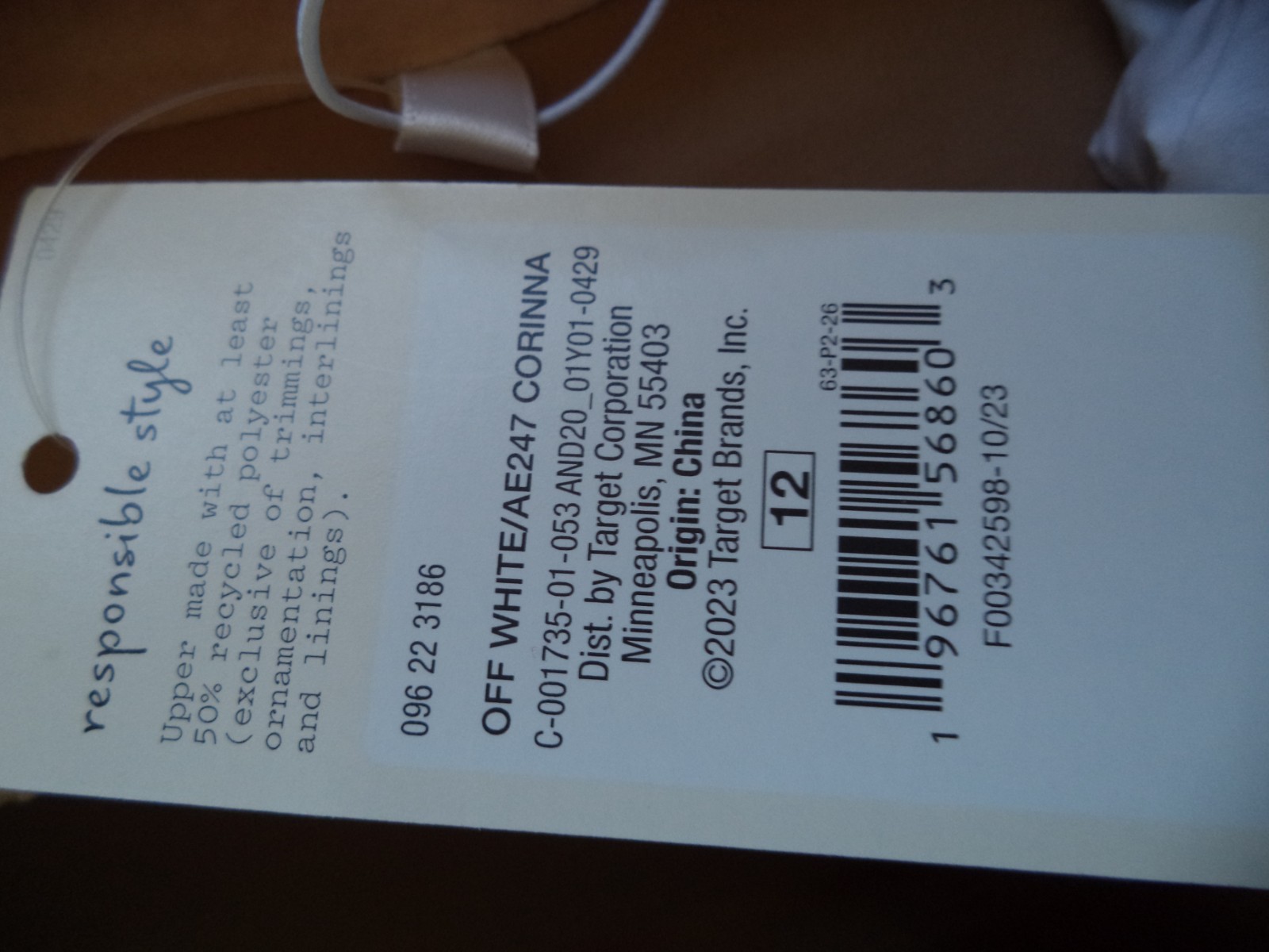 NEW in box A New Day Shoes Women's Size 12 off white  Ballet Flats Rhinestones thumbnail 5