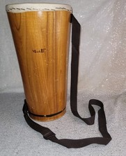 Vintage Mark II Długi drewniany bęben Bongo z paskiem na ramię 13,5 cala