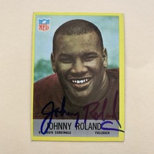 Johnny Roland SIGNED rookie card RC, 1967 Philadelphia Gum #163