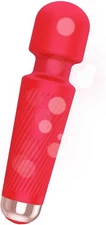 Mini Upgraded Rechargeable Handheld Waterproof Massager, Light red… Red 