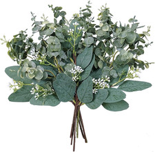 Mixed Eucalyptus Leaves Stems Bulk Artificial Eucalyptus Leaves Sprays Faux Oval