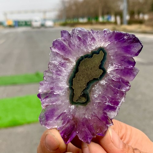 43G Natural Alta Calidad Amatista Ágata Cuarzo Racimo Rebanada Cristal Mineral - Imagen 12 de 24