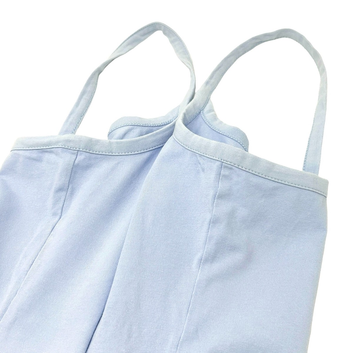 CELINE Vintage Logo Tank Top #M Camisole Blue Gray Cotton Pocket