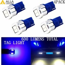 Alla Lighting 4x T10 Super Bright Blue Led License Plate Tag Light Bulb Lamp 194