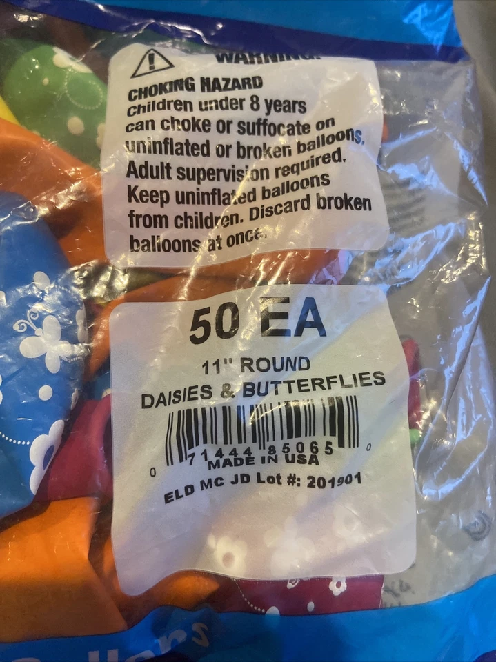 Tropical Assortment Daisies & Butterflies 11″ Latex Balloons (50 count) - Image 3 of 3