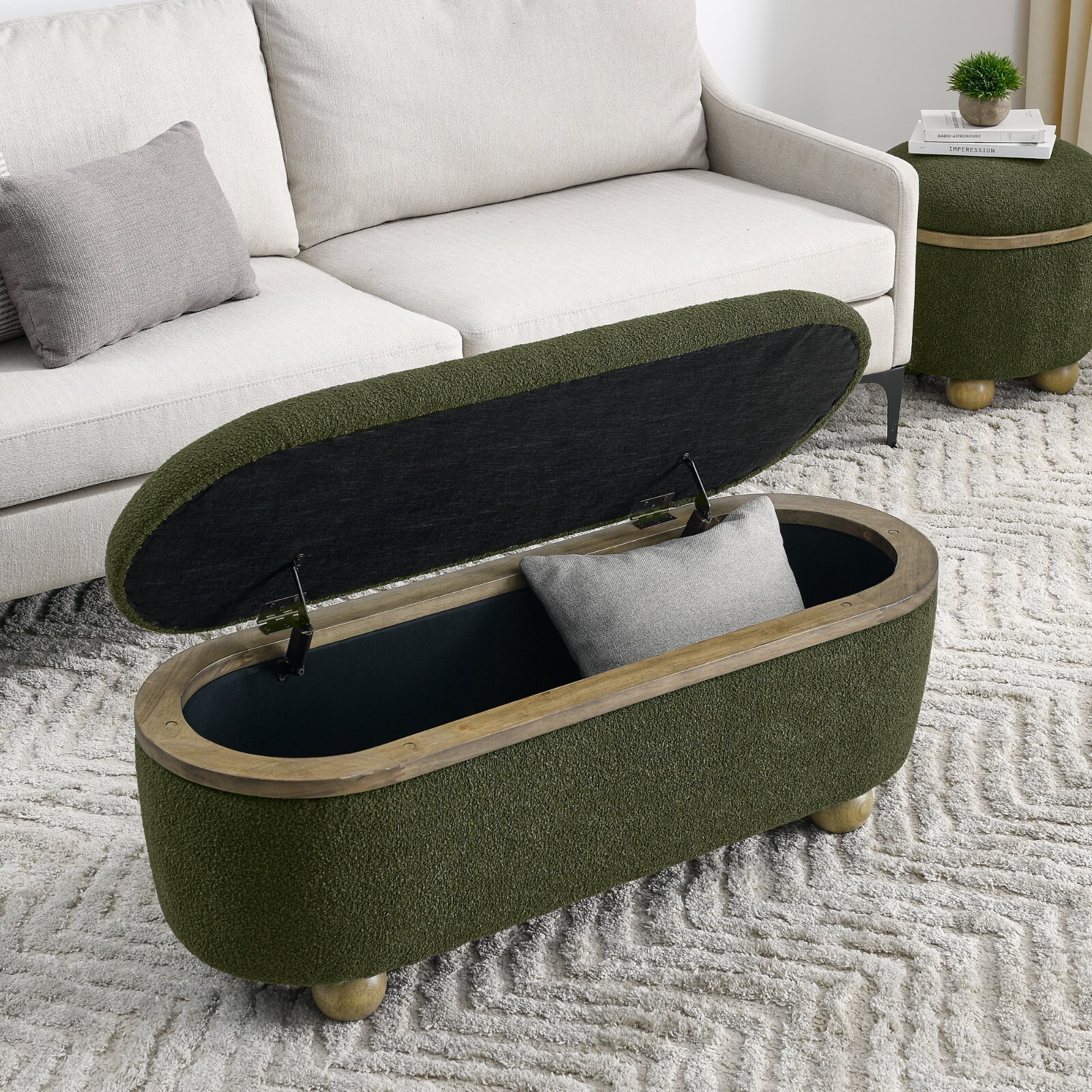 Storage Ottoman Bench, Upholstered of Bed Ottoman Bench Storage and Seating