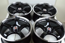 Set Of 4 New 17x7.5 Ddr Fuzion Black Polished Lip 17 Rims Wheels 4x100 4x114.3