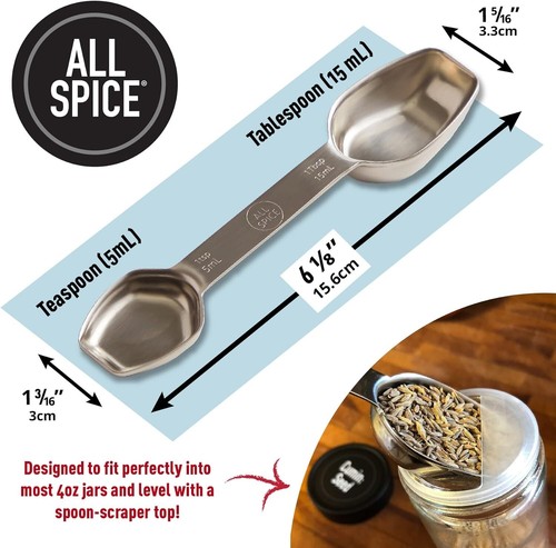 Self-Supporting Teaspoon and Tablespoon Stainless Steel Spoon - Dishwasher Safe - Picture 5 of 10