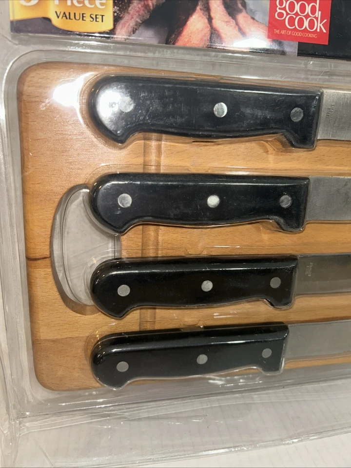 Juego de cuchillos y tablas de cortar Good Cook Steak House de 5 piezas nuevo con etiquetas Foto 4 de 4