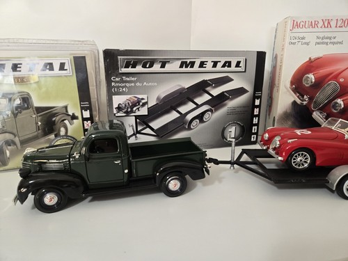 Testors 41 Plymouth Pickup, 48 Jaguar 120 Roadster & Trailer Metal Super Nice - Picture 2 of 14