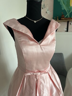 Hebeos Bridesmaid/formal Cocktail Dress Pink Satin A-line Princess V Neck |  eBay