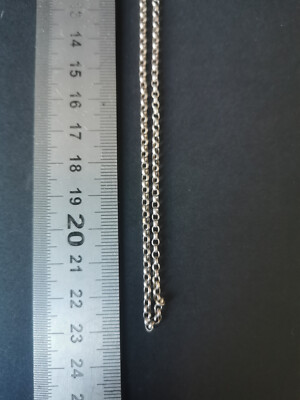 Chaîne En Argent Massif Maille Jaseron - Longueur 46 Cm - Poids 7g - Occasion (fermoir à Resserrer)