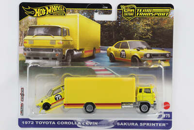 1:64 Hot Wheels Premium 1972 Toyota Corolla Levin + Sakura Sprinter Car Culture 