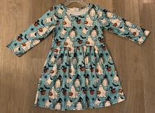 New Boutique Girl s Size 3 Yrs Long Sleeve Blue Halloween Dress With Ghosts