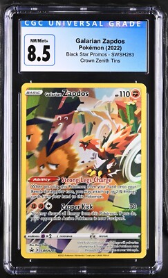 CGC Graded 8.5 Galarian Zapdos SWSH283 Black Star Promo