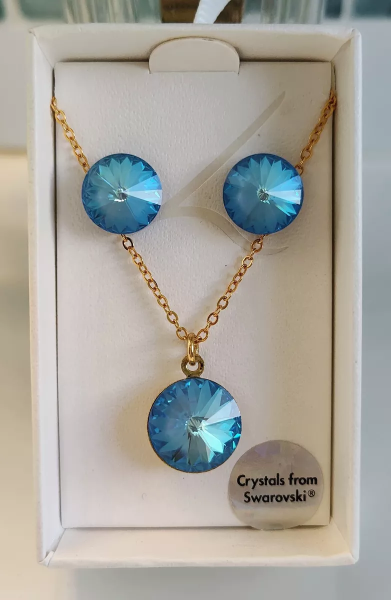 NIB LOVISA GENUINE SWAROVSKI CRYSTAL COLLECTION NECKLACE EARRINGS