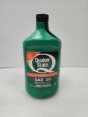 Quaker State HD SAE 30 Turbo Approved Motor Oil U.S Quart Full Bottle plastic