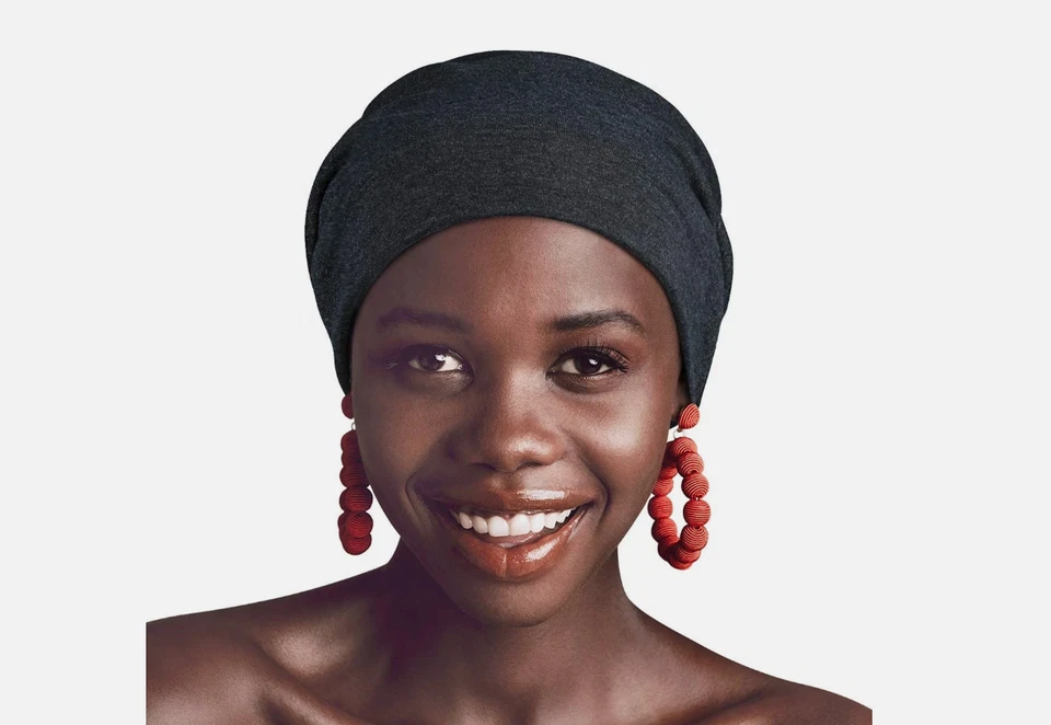 Sleep Cap Hair Bonnet Satin Lined Slouchy Beanie Hat for Night Sleeping - Adjust Foto 4 de 4