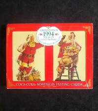 1994 Coca-Cola Nostalgia Playing Cards 2 Sealed Decks in Christmas Tin vtg