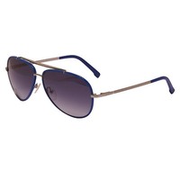 Lacoste - Blue And Silver Aviator Style Sunglasses With Case Lacoste - Blue And Silver Aviator Style Sunglasses With Case