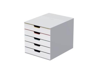 DURABLE VARICOLOR MIX 5 Drawer Desktop Storage Box, White/Multicolor