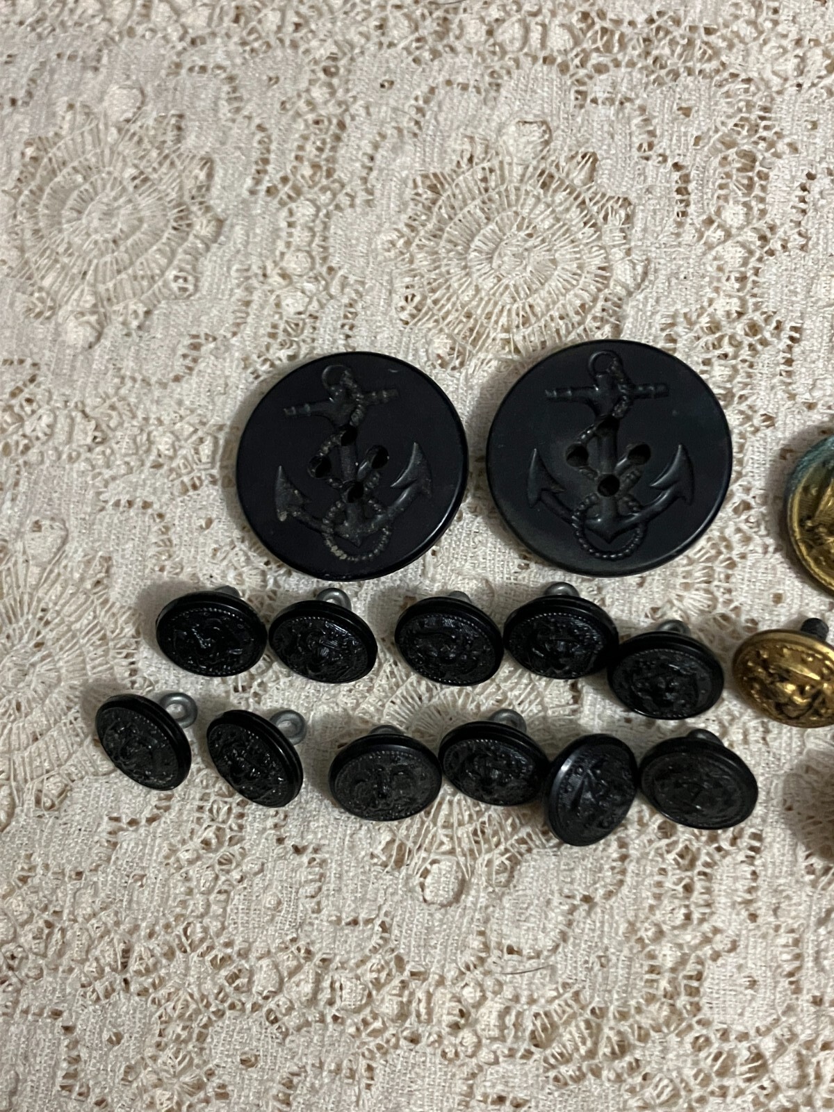 Lot of Vintage U.S. Navy Black & Brass Buttons WWII to Now eBay
