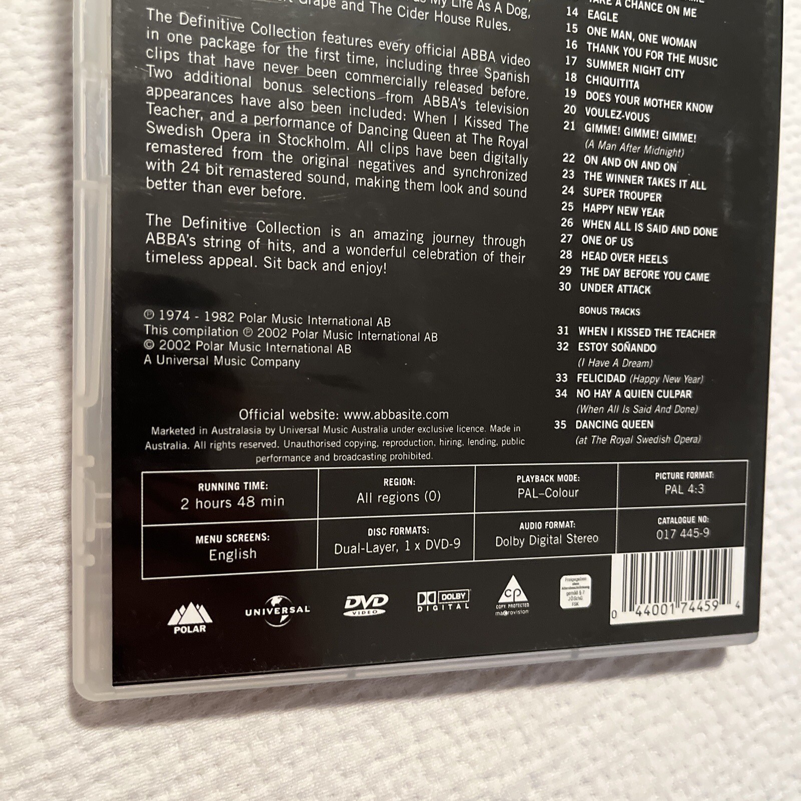 ABBA The Definitive Collection (DVD) Region 0 ALL 35 Songs 19741982 Music 44001744594 eBay