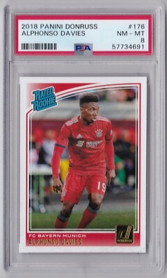 Carte Alphonso Davies Panini Donruss 2018 - Rookie Notée #176 - Bayern Munich - PSA 10