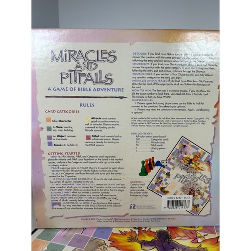 Bible Game Miracles And Pitfalls Adventures Board Game Complete Vintage - Picture 3 of 10