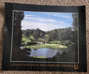 LARGE 21X18  INCH VINTAGE POSTER  GOLDEN HORSESHOE WILLIAMSBURG  VIRGINIA