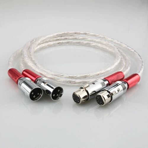 Hifi Audio Cable 6N Silver Plated XLR Interconnecting XLR Male to Female Wire - Picture 2 of 6