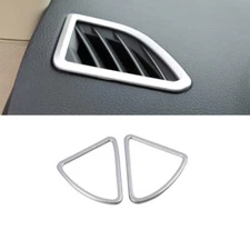 Dashboard L&R Air Outlet Vent Cover 2PCS For Ford Edge 2015-2021 Matte Silver