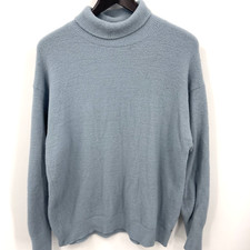 Aritzia Wilfred Free Turtleneck Sweater Womens Small Blue Quiet Luxury READ