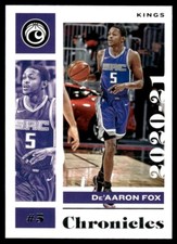 De'Aaron Fox 2020-21 Panini Chronicles #44 NBA Card Sacramento Kings