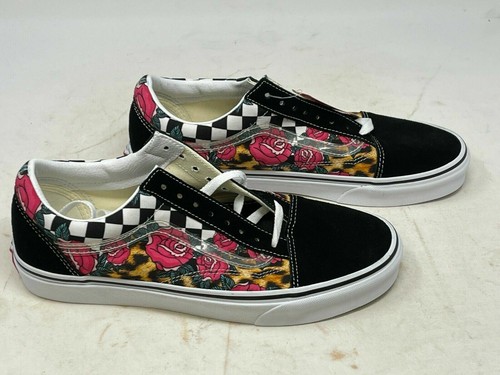 vans rose animal check