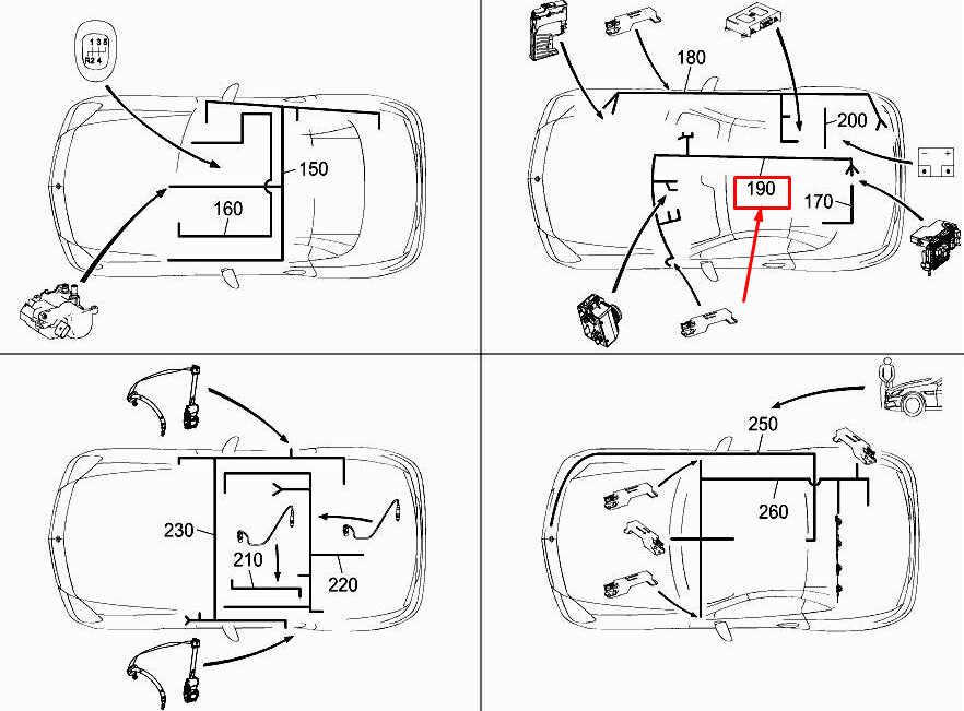 Neu MERCEDES-BENZ SLK R172 Lenkschloss-Kabelbaum A1725406100 Original