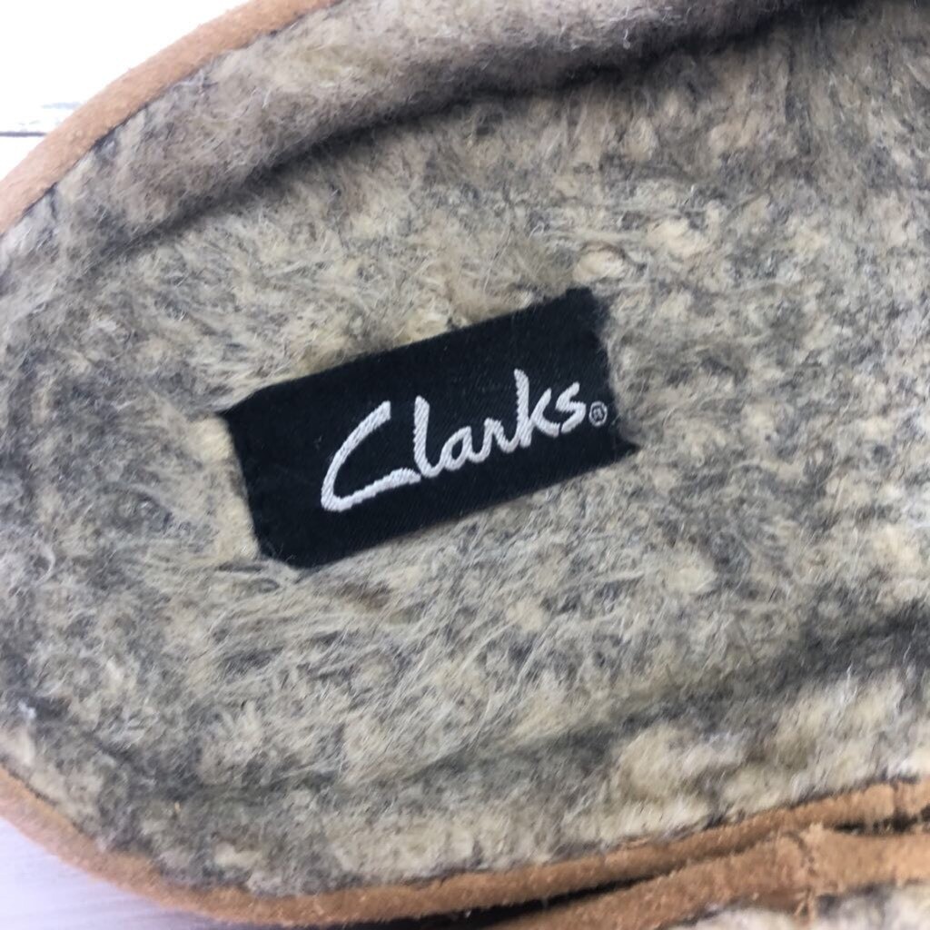 Clarks Mens Slipon Slippers Brown Leather Suede Fur … Gem