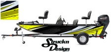 Grunge Graphic Abstract Design Wrap USA Fishing Bass Boat Yellow Vinyl Decal 