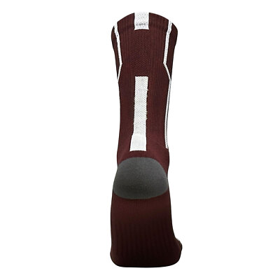 Mk Socks Player ID Jersey Number SINGLE Crew Sock - Maroon, White