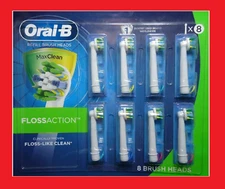 Oral-B Floss Action MaxClean Refill Toothbrush Heads Replacement Pack of 8 Brush