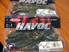 2 Packs Havoc 3.5" Slop Craw Soft Plastic Fishing Baits Summer Craw HVMSC3-SC